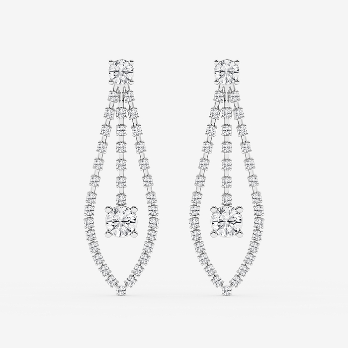 Design ID 12372 - GB Custom 2 5/8 ctw Round Lab Grown Diamond Drop Earring