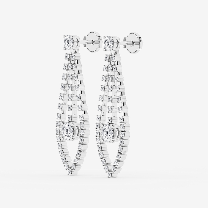 Design ID 12372 - GB Custom 2 5/8 ctw Round Lab Grown Diamond Drop Earring