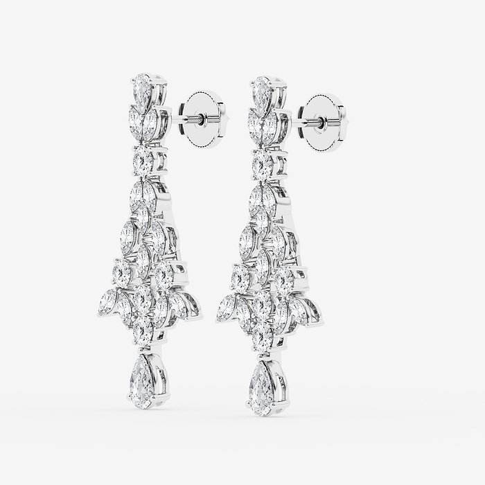 Design ID 12707 - GB Custom 5 ctw Multi-Shape Lab Grown Diamond Dangle Earrings