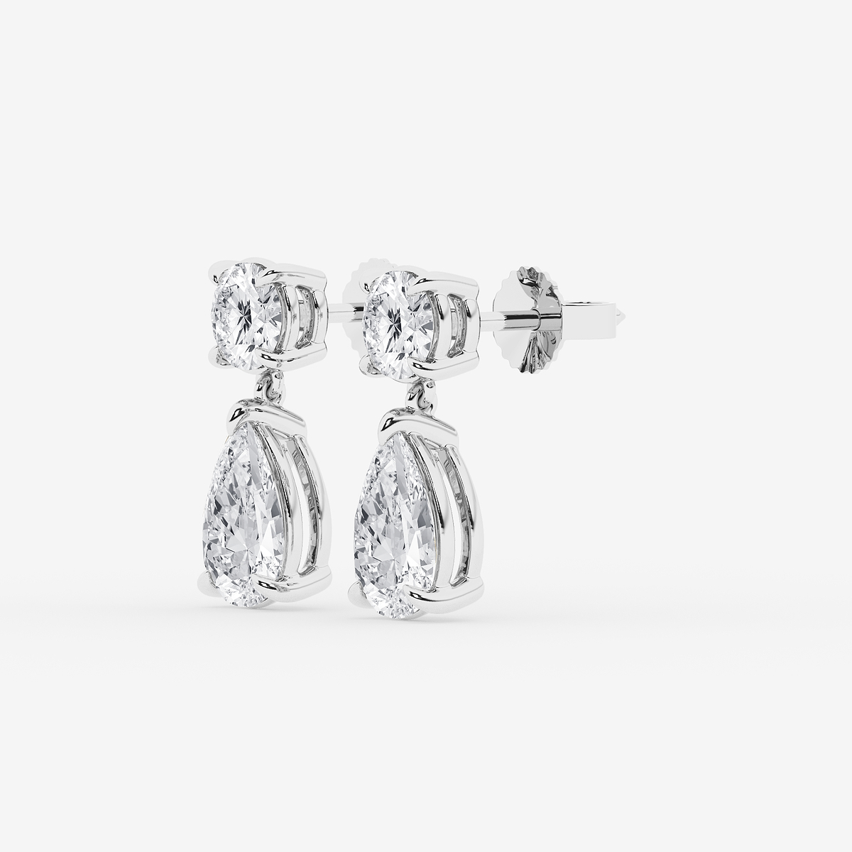 Additional Image 1 for  3 ctw Pear Lab Grown Diamond Drop Earrings