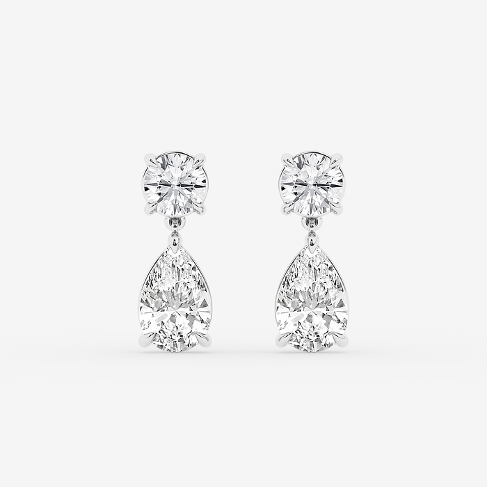 3 ctw Pear Lab Grown Diamond Drop Earrings