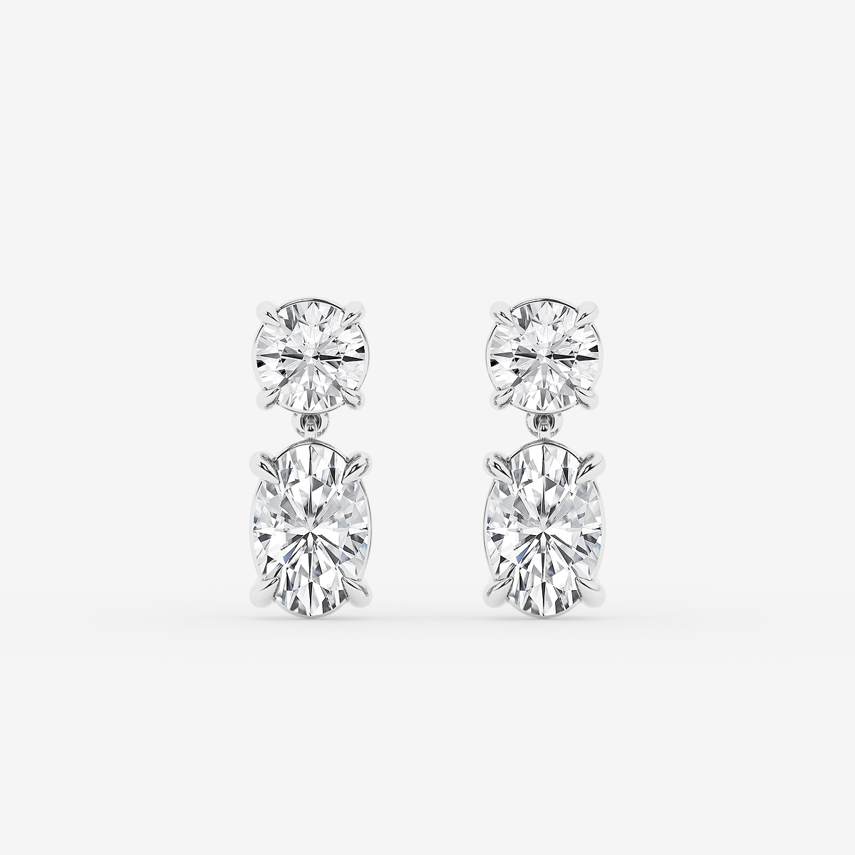 3 ctw Oval Lab Grown Diamond Drop Earrings