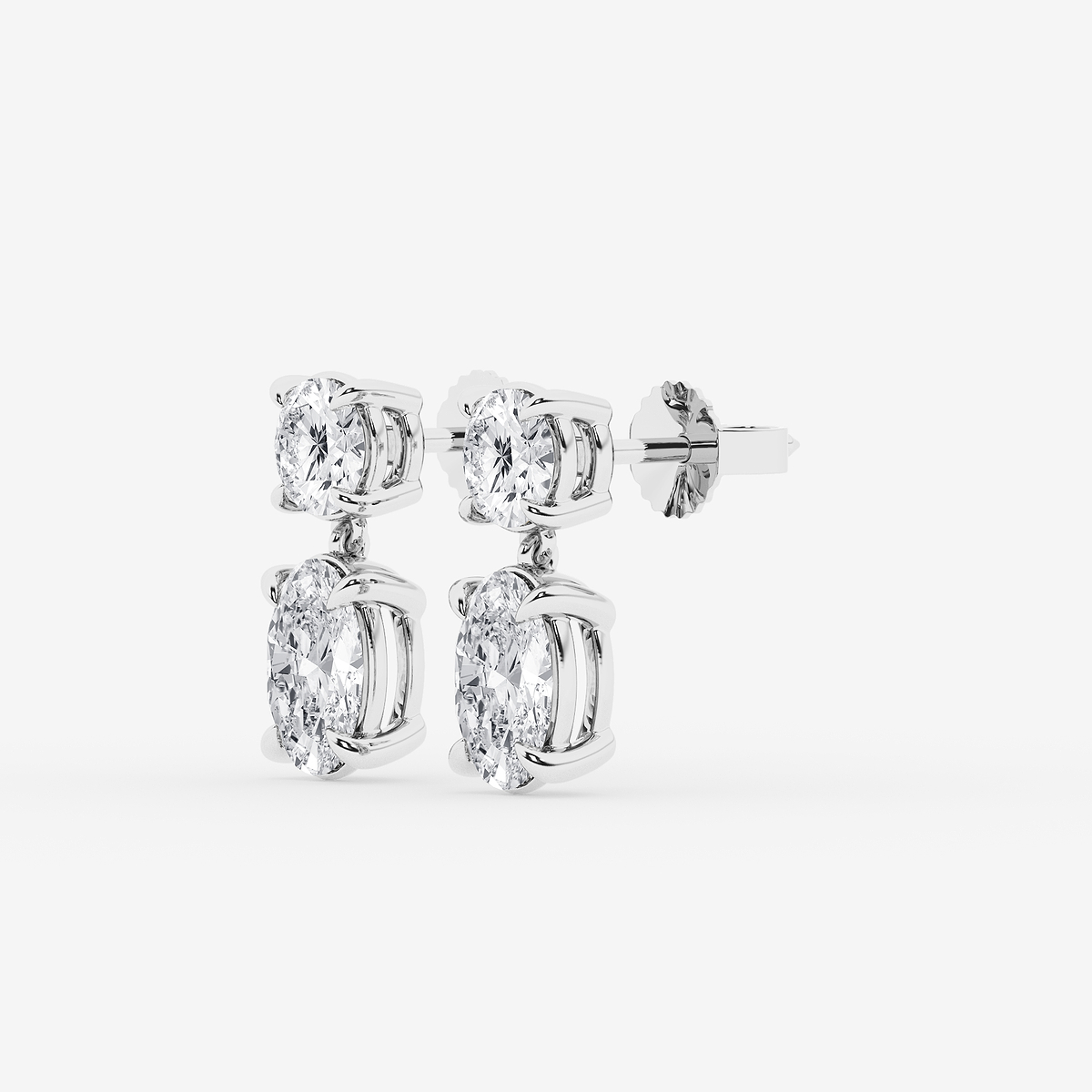 Additional Image 1 for  3 ctw Oval Lab Grown Diamond Drop Earrings