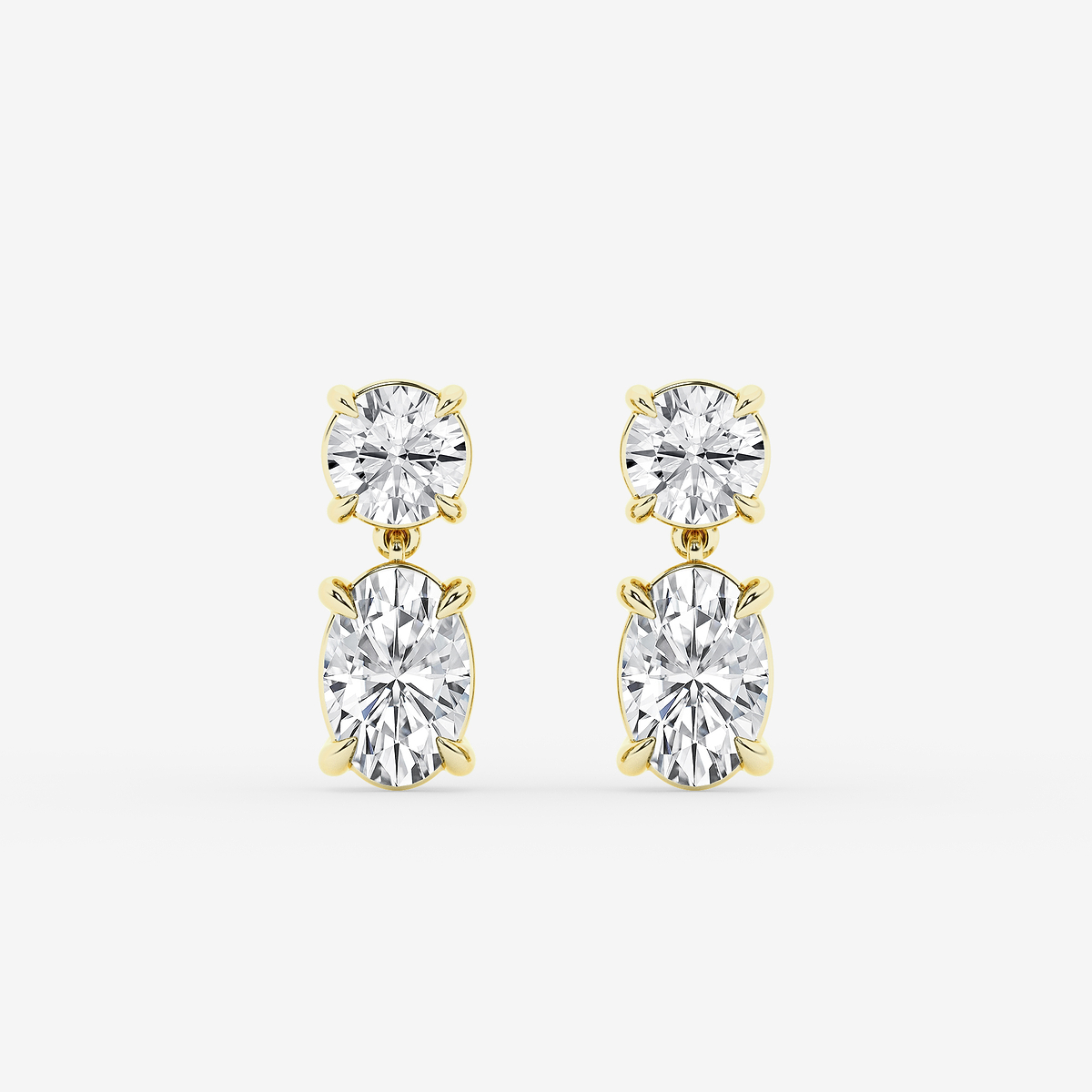 3 ctw Oval Lab Grown Diamond Drop Earrings