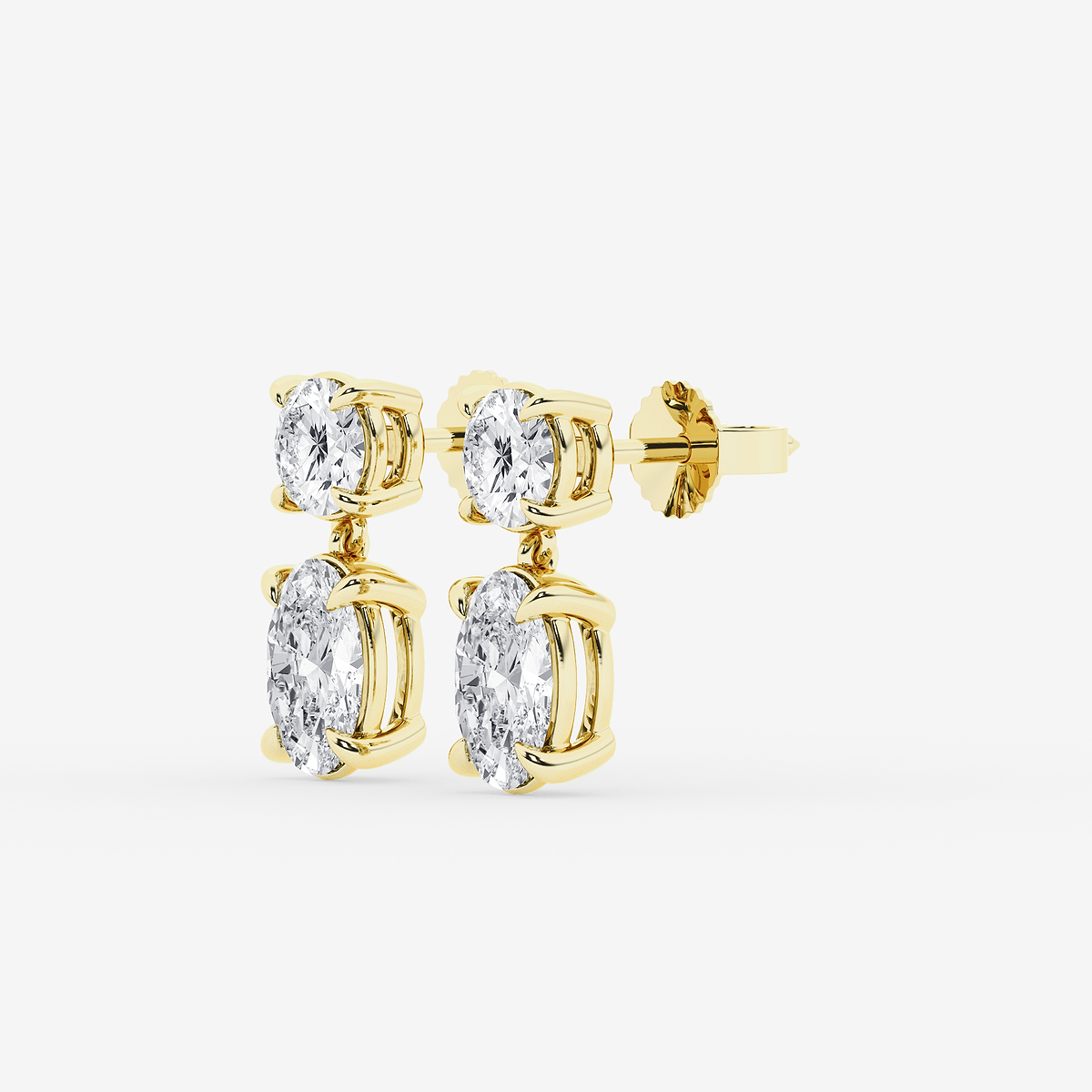 Additional Image 1 for  3 ctw Oval Lab Grown Diamond Drop Earrings