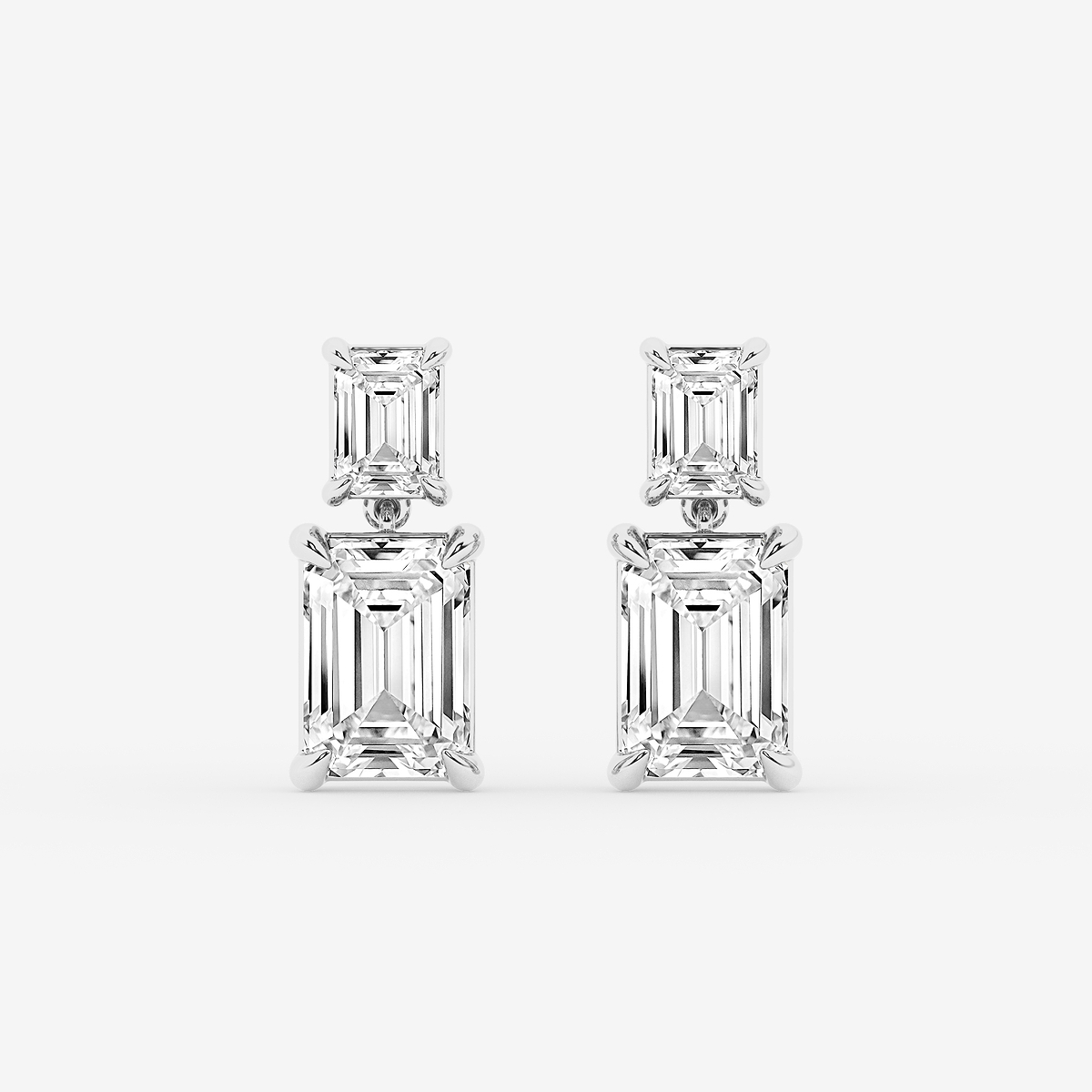 5 ctw Emerald Lab Grown Diamond Drop Earrings