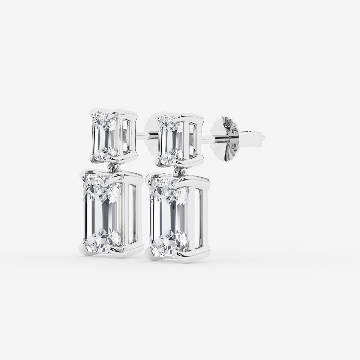 Additional Image 1 for  5 ctw Emerald Lab Grown Diamond Drop Earrings