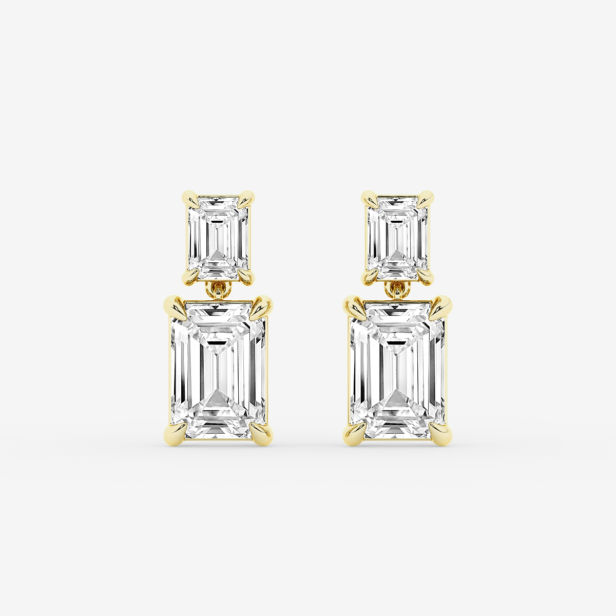 5 ctw Emerald Lab Grown Diamond Drop Earrings