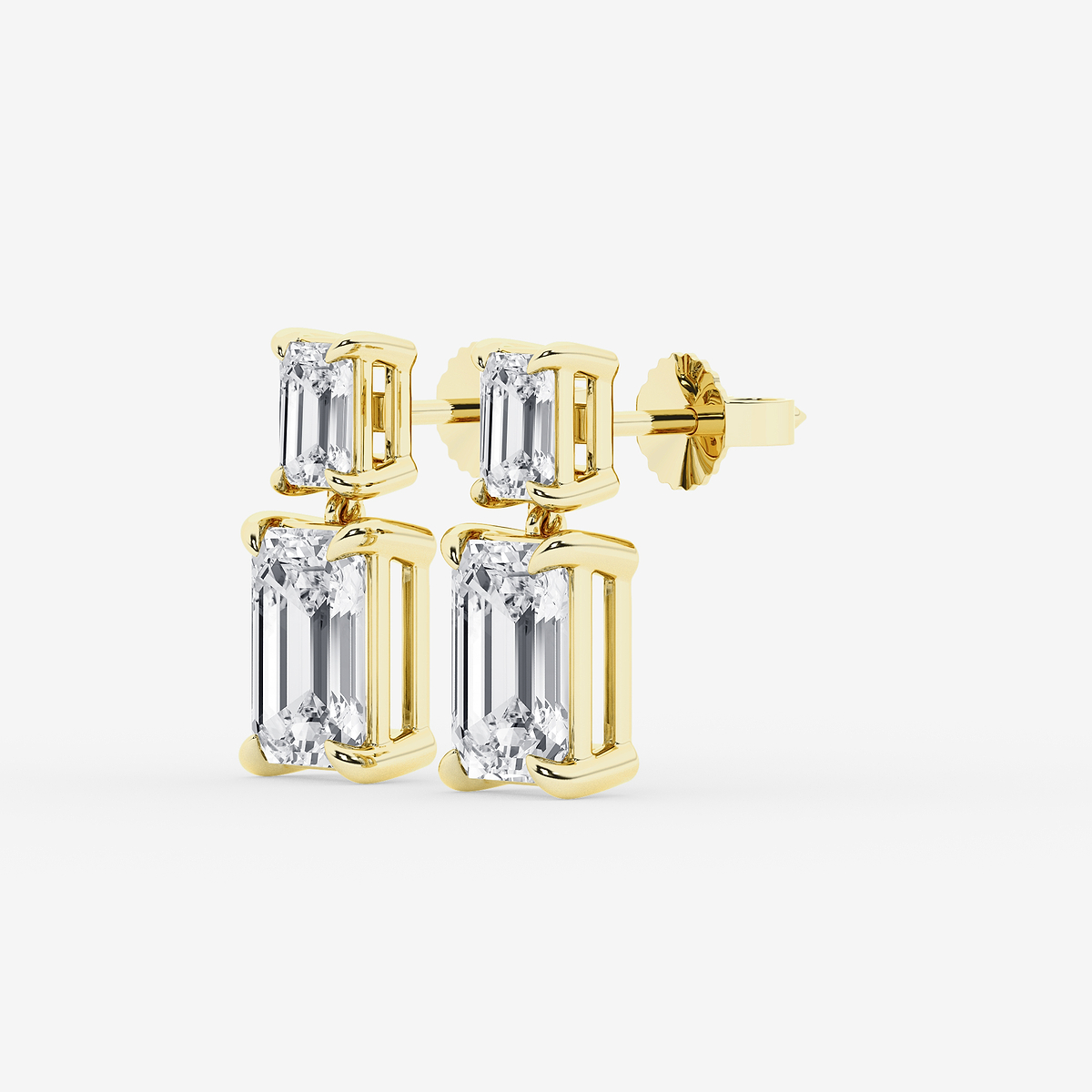 Additional Image 1 for  5 ctw Emerald Lab Grown Diamond Drop Earrings