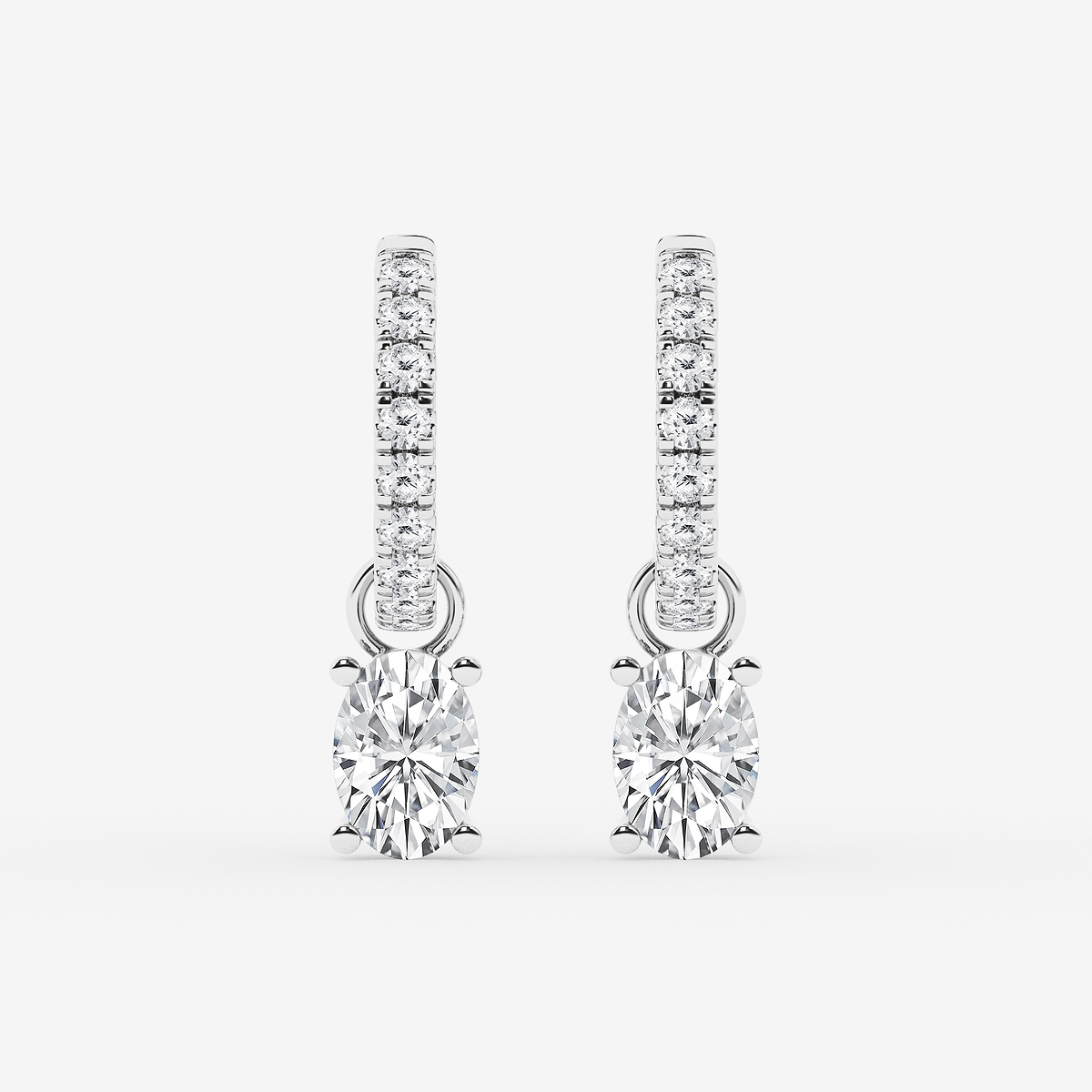 4 ctw Oval Lab Grown Diamond Drop Earrings