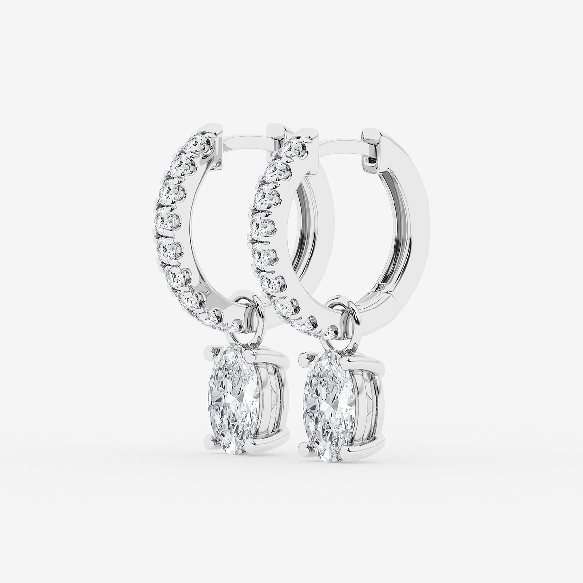 Additional Image 1 for  4 ctw Oval Lab Grown Diamond Drop Earrings