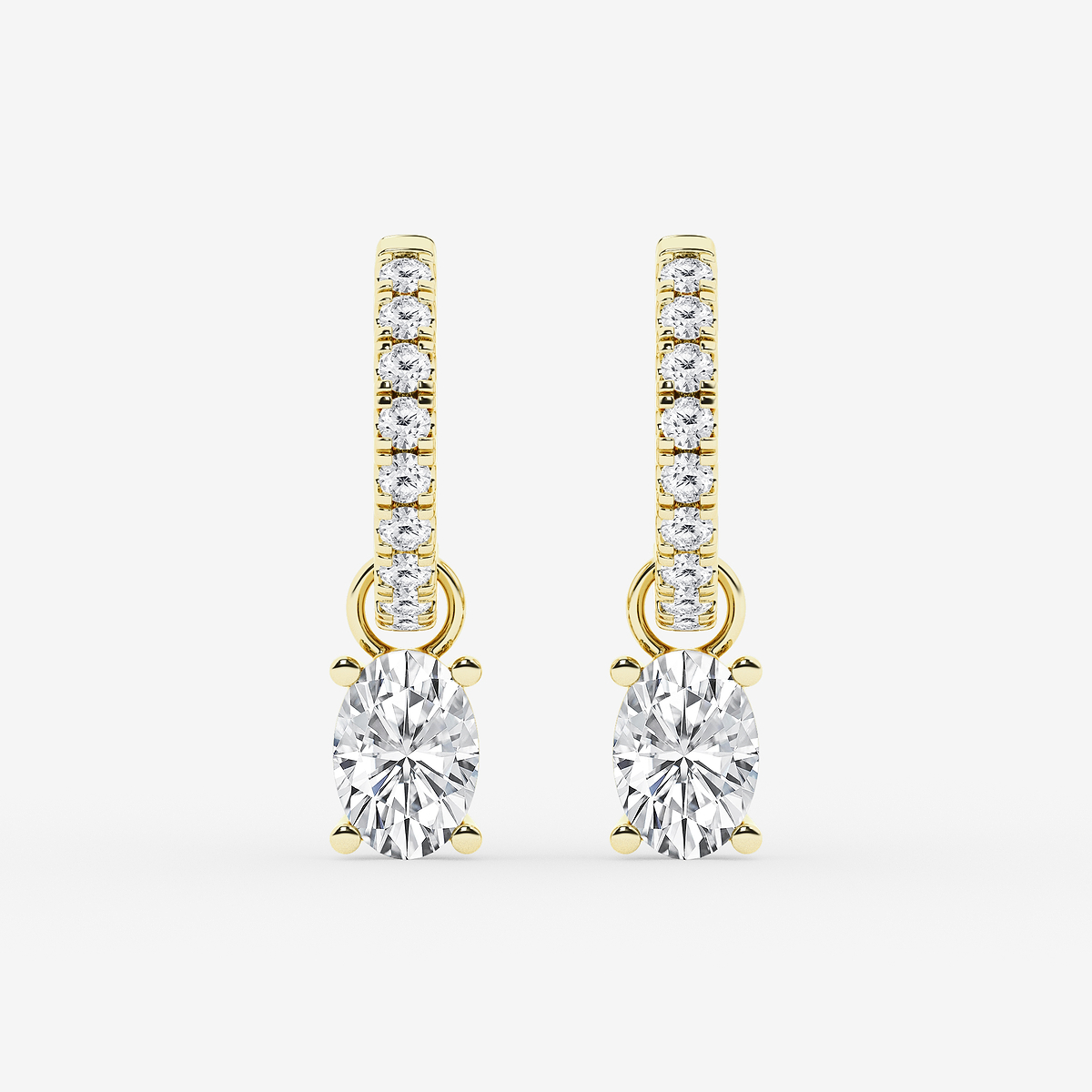 2 ctw Oval Lab Grown Diamond Drop Earrings