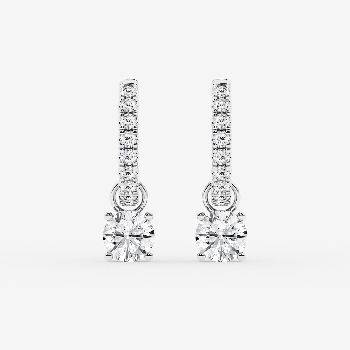 2 ctw Round Lab Grown Diamond Drop Earrings