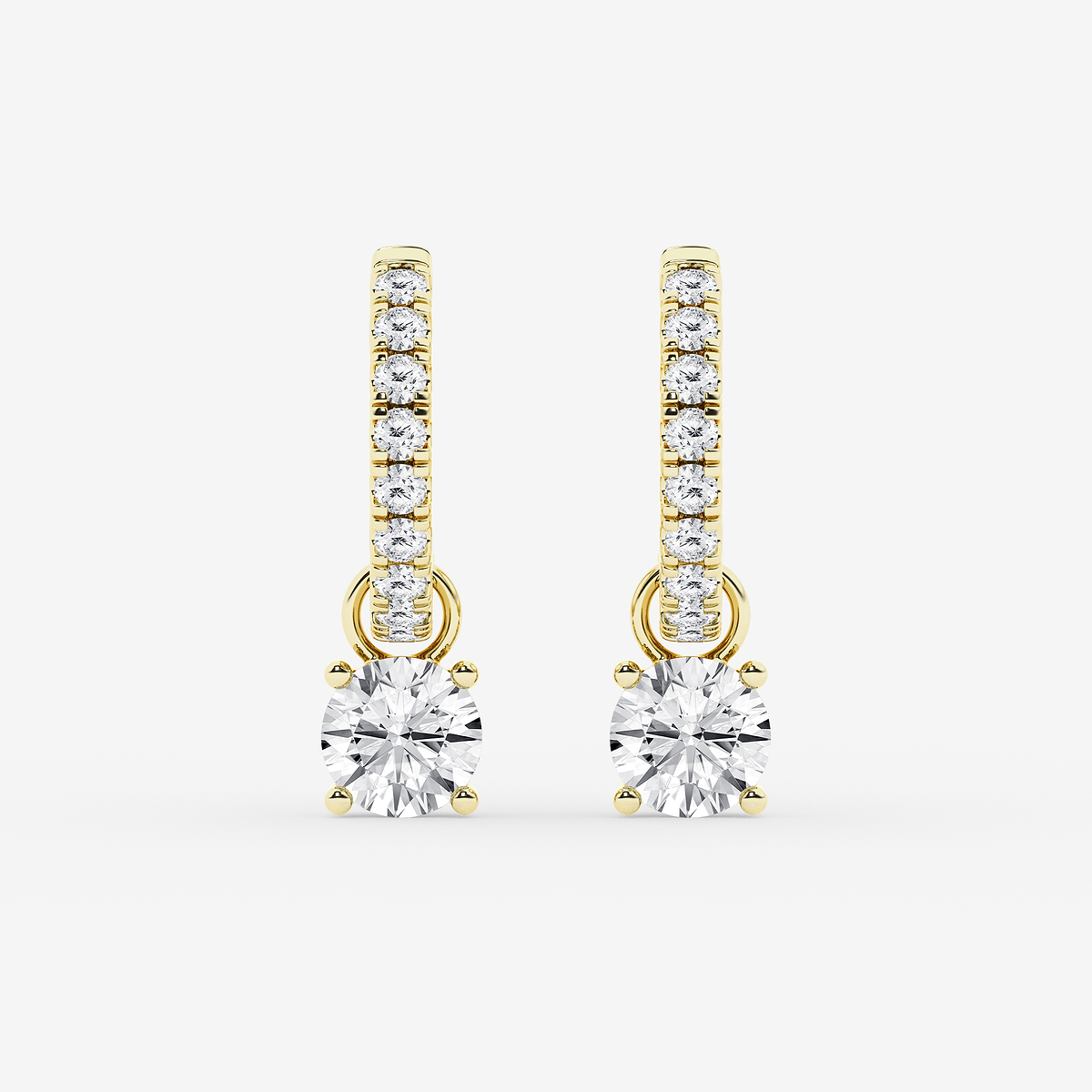 2 ctw Round Lab Grown Diamond Drop Earrings