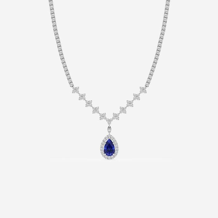 Pear Sapphire Fashion Necklace