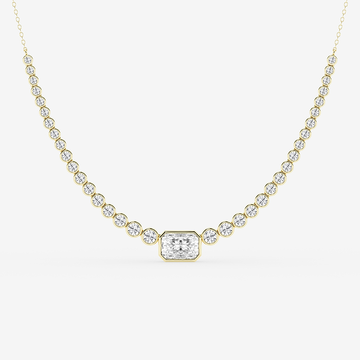 Design ID 10106 GB Custom 3 5/8 ctw Radiant Lab Grown Diamond Fashion Necklace