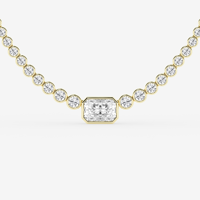 Design ID 10106 GB Custom 3 5/8 ctw Radiant Lab Grown Diamond Fashion Necklace