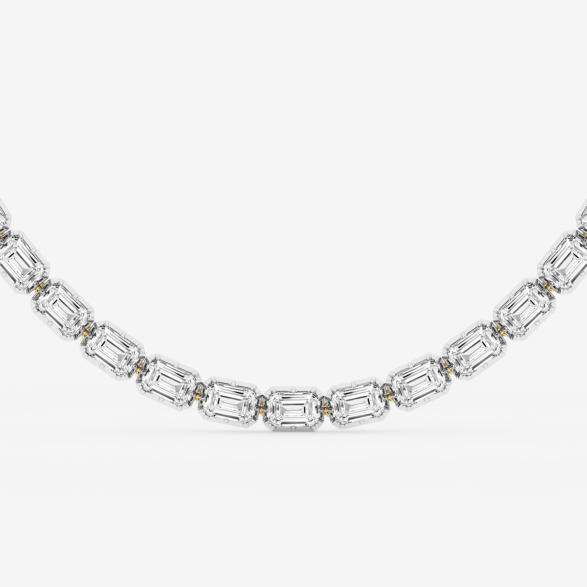 Additional Image 1 for  38 1/2 ctw Emerald Lab Grown Diamond Georgian Prong Setting Riviera Necklace