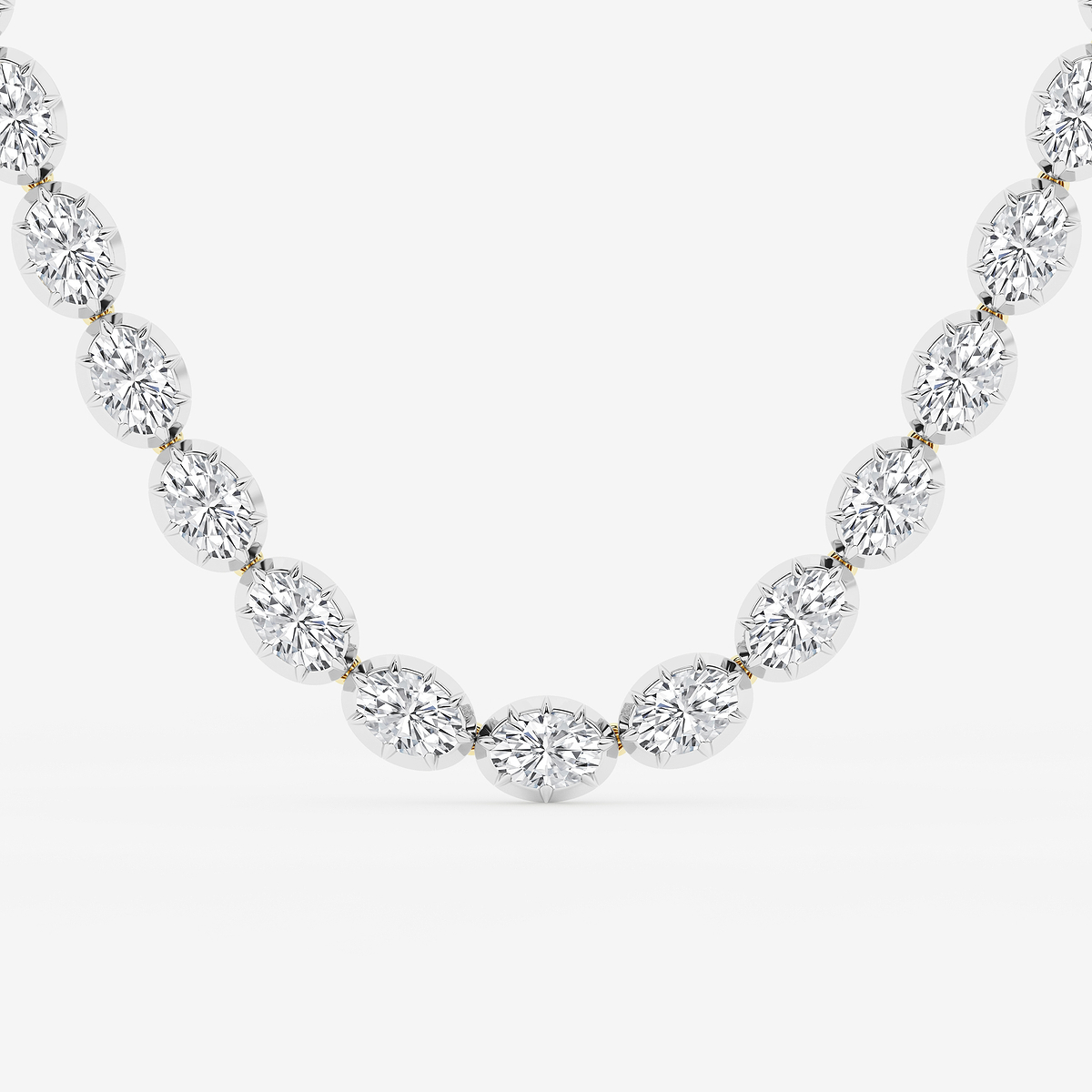 Additional Image 1 for  36 1/2 ctw Oval Lab Grown Diamond Georgian Prong Setting Riviera Necklace