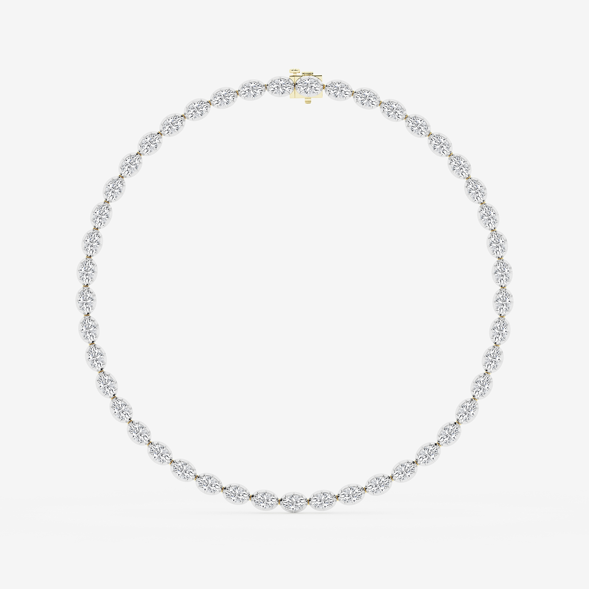 Additional Image 4 for  36 1/2 ctw Oval Lab Grown Diamond Georgian Prong Setting Riviera Necklace