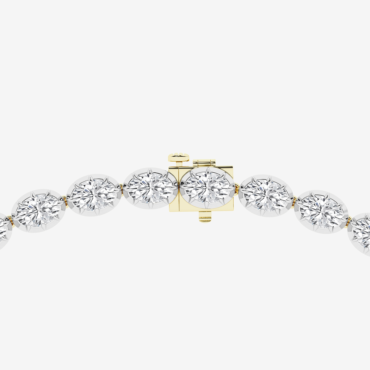 Additional Image 3 for  36 1/2 ctw Oval Lab Grown Diamond Georgian Prong Setting Riviera Necklace