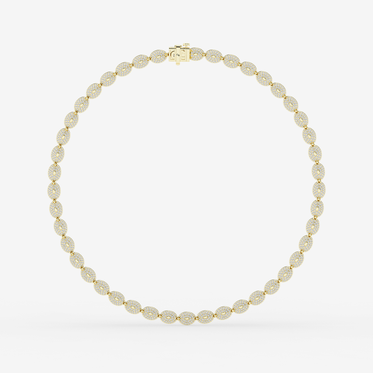 Additional Image 2 for  36 1/2 ctw Oval Lab Grown Diamond Georgian Prong Setting Riviera Necklace