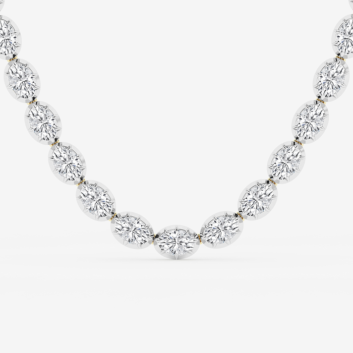 Lumina - 37 ctw Oval Lab Grown Diamond Georgian Prong Setting Riviera Necklace