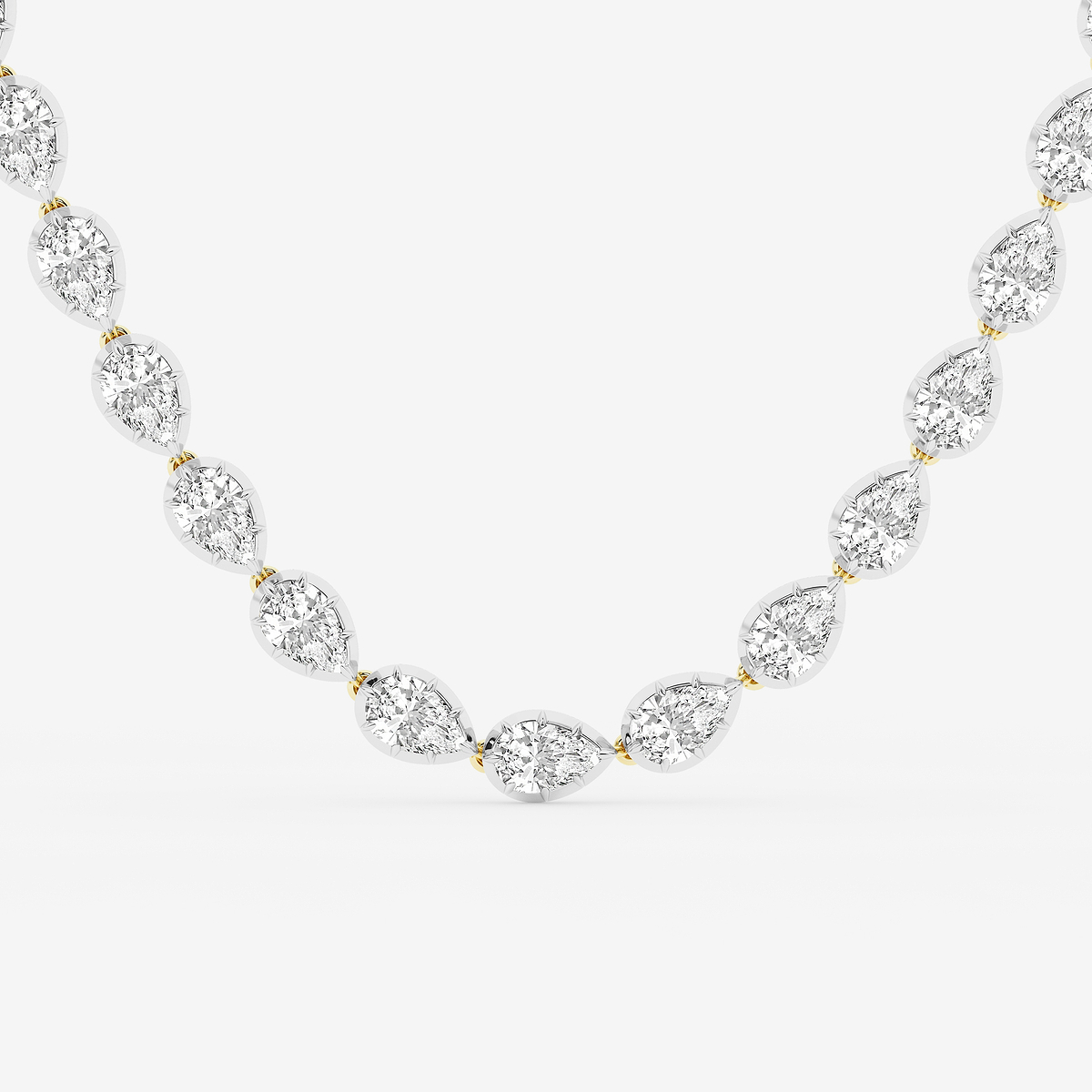Additional Image 1 for  33 ctw Pear Lab Grown Diamond Georgian Prong Setting Riviera Necklace
