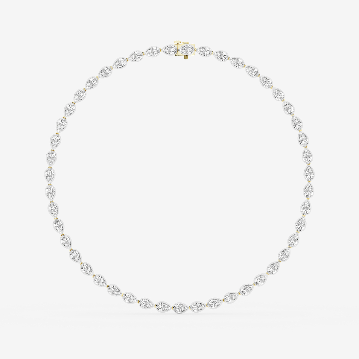 Additional Image 4 for  33 ctw Pear Lab Grown Diamond Georgian Prong Setting Riviera Necklace