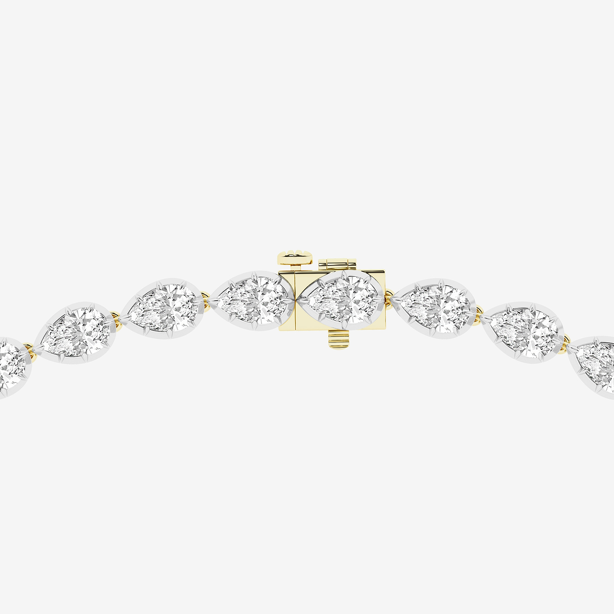 Additional Image 3 for  33 ctw Pear Lab Grown Diamond Georgian Prong Setting Riviera Necklace