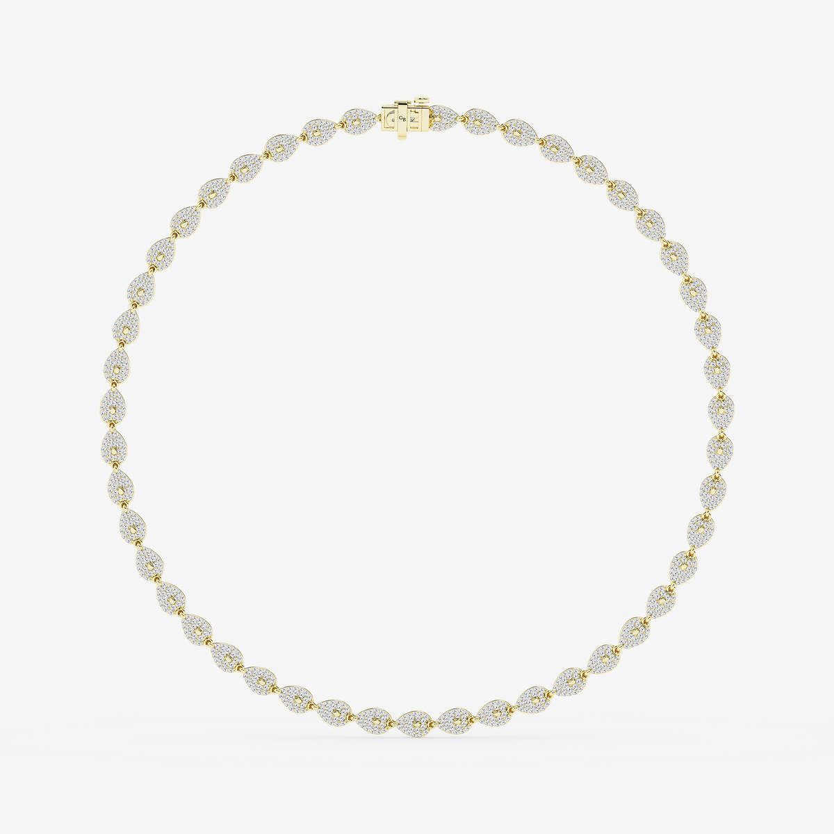 Additional Image 2 for  33 ctw Pear Lab Grown Diamond Georgian Prong Setting Riviera Necklace