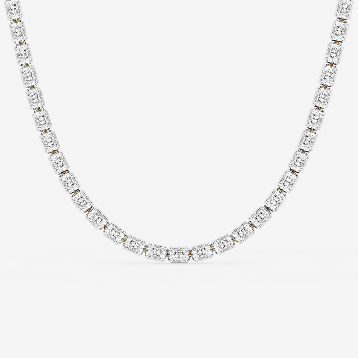 37 2/3 ctw Radiant Lab Grown Diamond Georgian Prong Setting Riviera Necklace