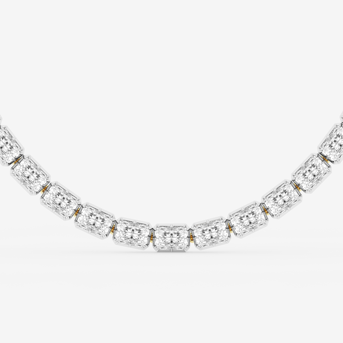 Additional Image 1 for  37 2/3 ctw Radiant Lab Grown Diamond Georgian Prong Setting Riviera Necklace