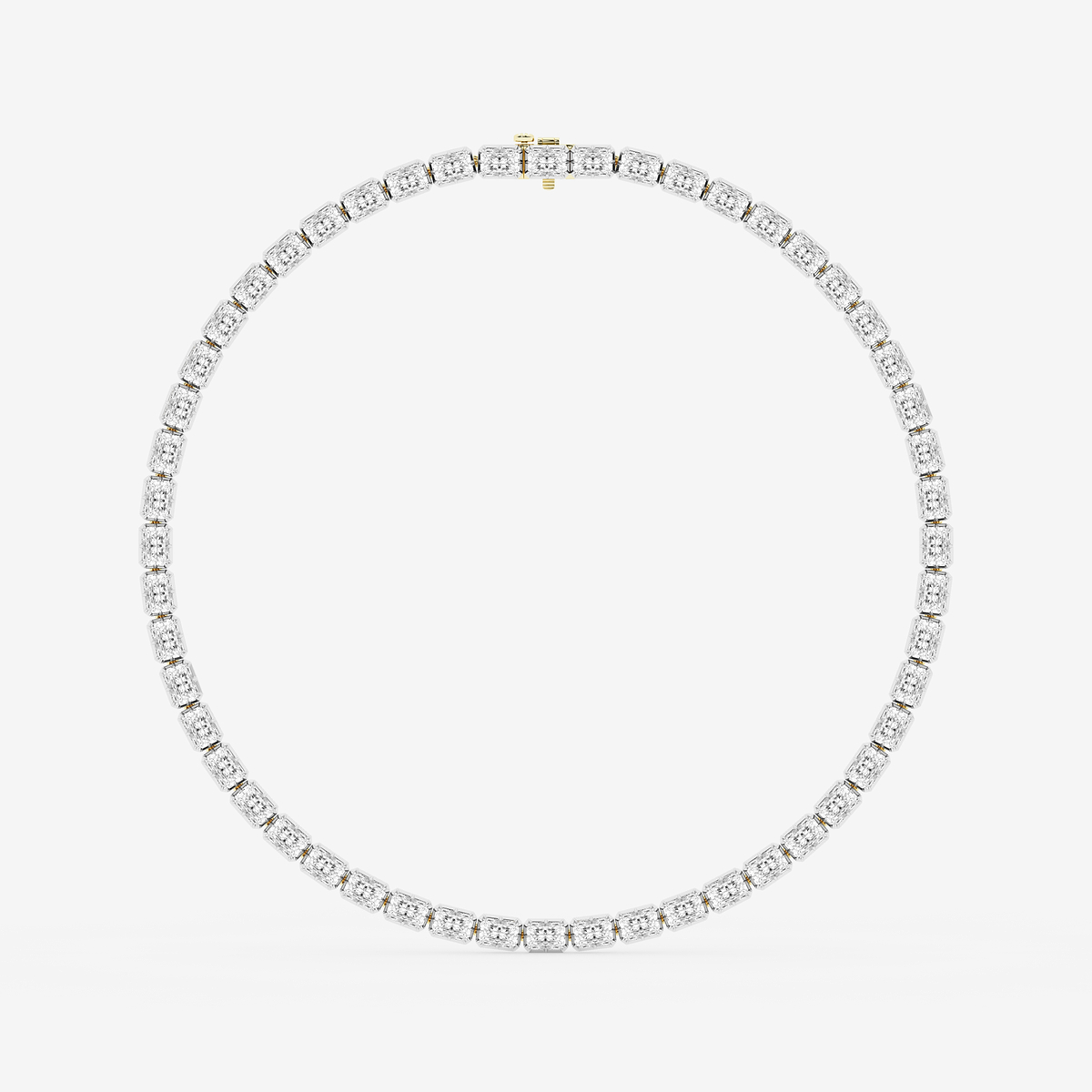 Additional Image 4 for  37 2/3 ctw Radiant Lab Grown Diamond Georgian Prong Setting Riviera Necklace
