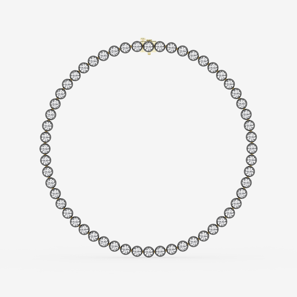 Additional Image 4 for  42 1/3 ctw Round Lab Grown Diamond Georgian Prong Setting Riviera Necklace With Black Rhodium