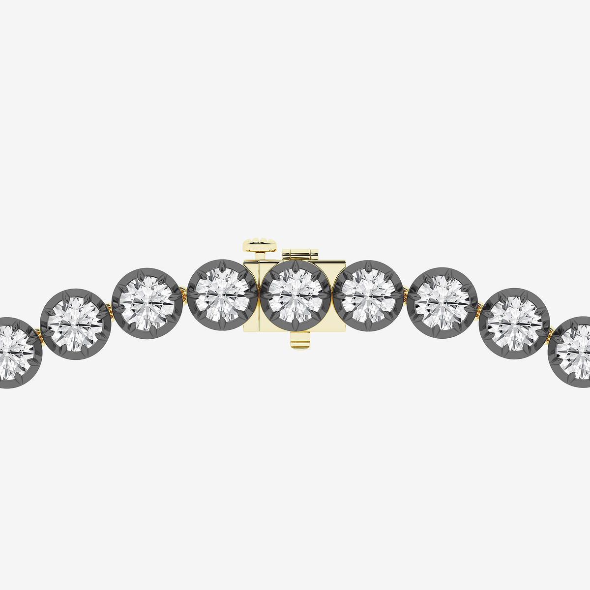 Additional Image 3 for  42 1/3 ctw Round Lab Grown Diamond Georgian Prong Setting Riviera Necklace With Black Rhodium