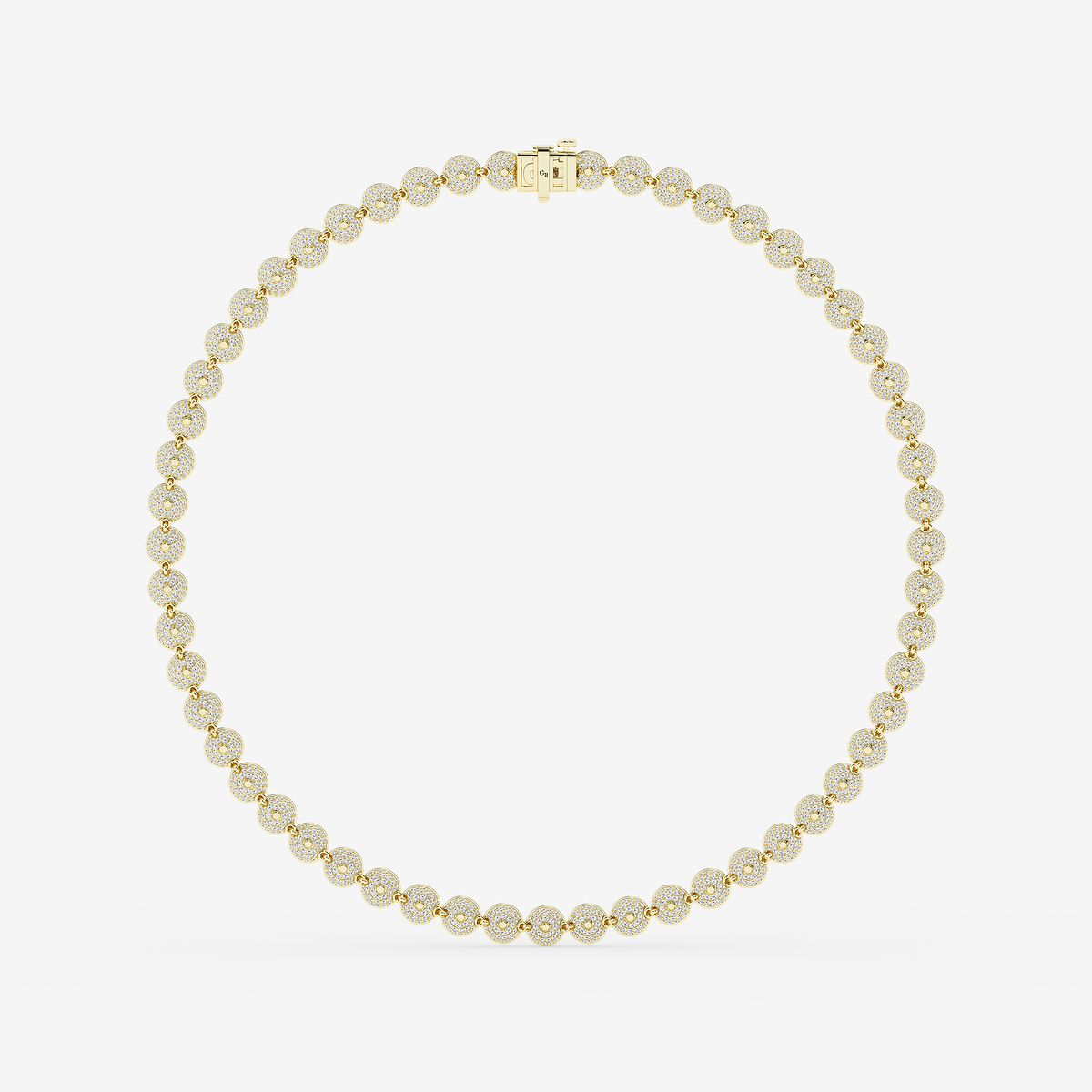 Additional Image 2 for  42 1/3 ctw Round Lab Grown Diamond Georgian Prong Setting Riviera Necklace With Black Rhodium