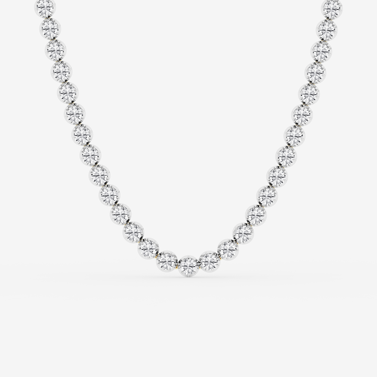 42 1/3 ctw Round Lab Grown Diamond Georgian Prong Setting Riviera Necklace