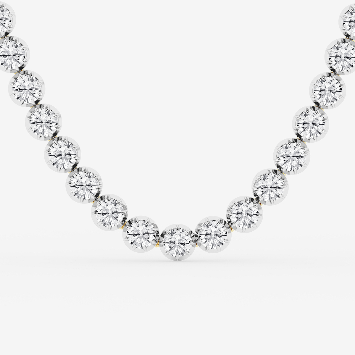 Additional Image 1 for  42 1/3 ctw Round Lab Grown Diamond Georgian Prong Setting Riviera Necklace