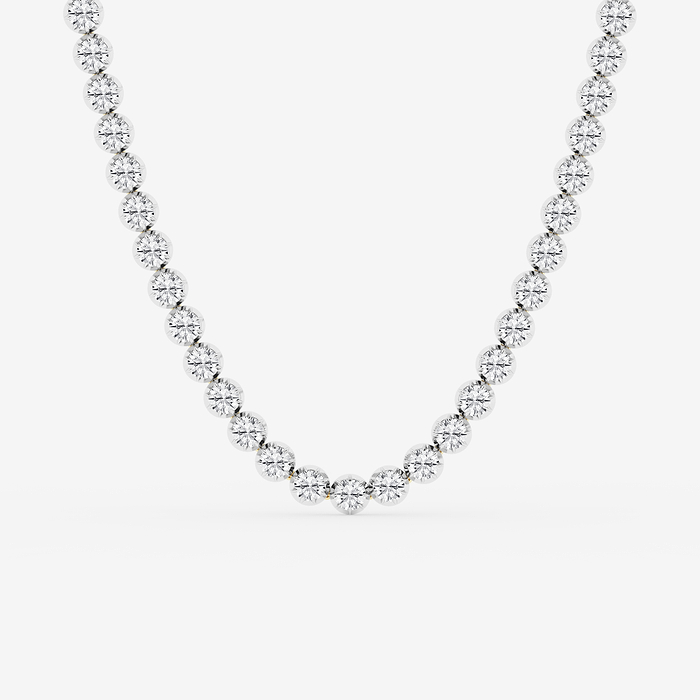 Lumina - 42 1/3 ctw Round Lab Grown Diamond Georgian Prong Setting Riviera Necklace