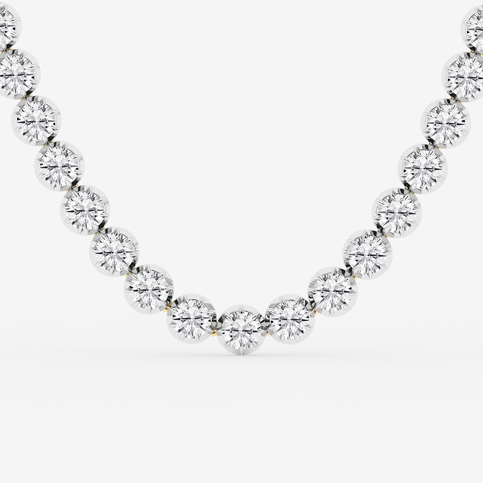 Lumina - 42 1/3 ctw Round Lab Grown Diamond Georgian Prong Setting Riviera Necklace