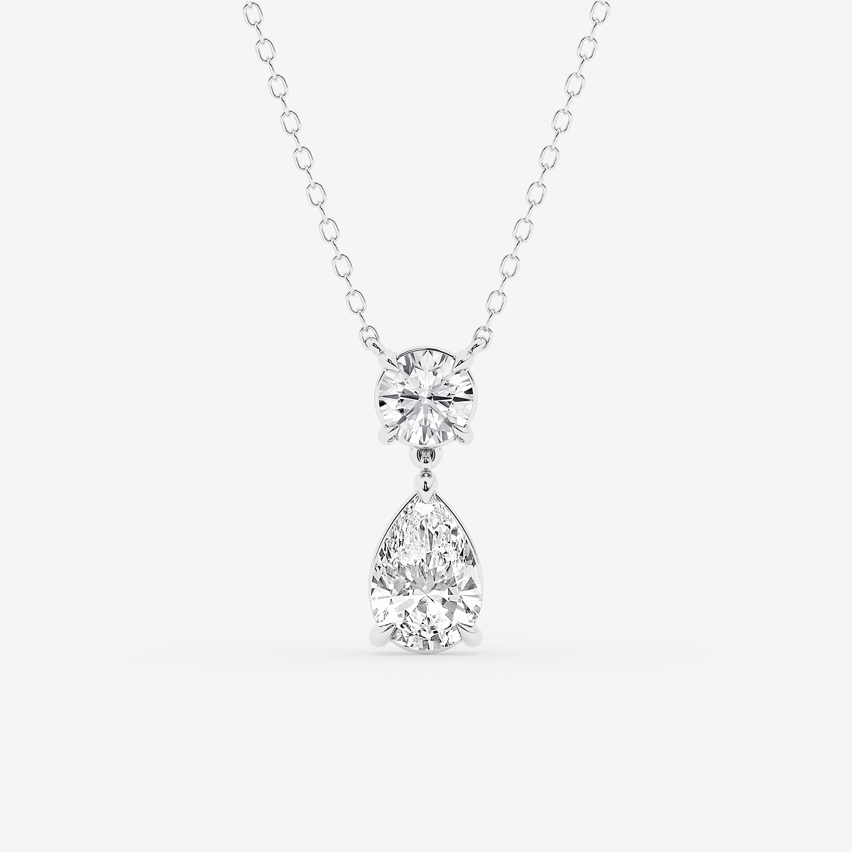 1 1/2 ctw Pear Lab Grown Diamond Two Stone Pendant