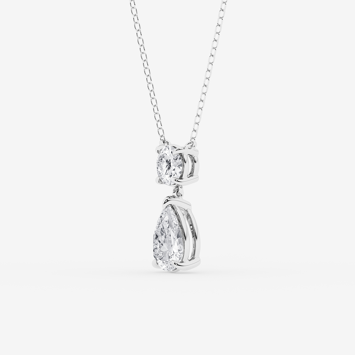 Additional Image 1 for  1 1/2 ctw Pear Lab Grown Diamond Two Stone Pendant