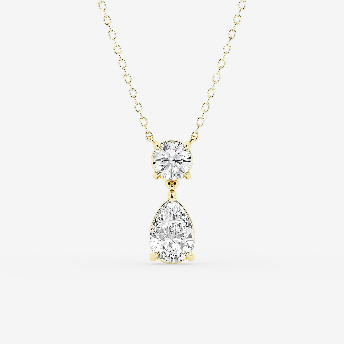 1 1/2 ctw Pear Lab Grown Diamond Two Stone Pendant