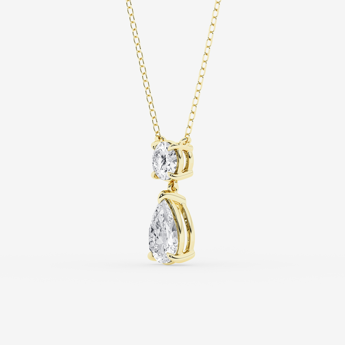 Additional Image 1 for  1 1/2 ctw Pear Lab Grown Diamond Two Stone Pendant