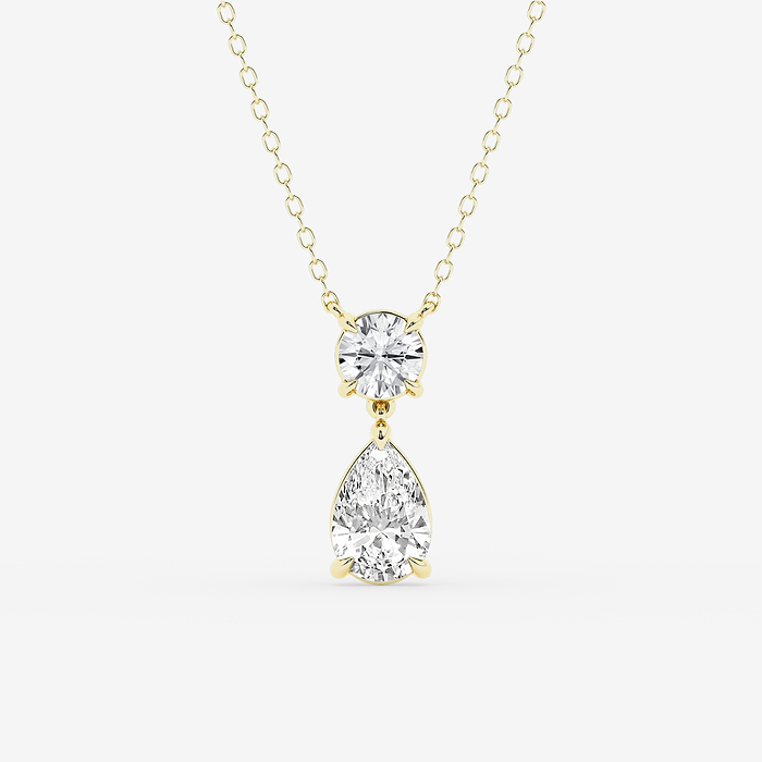 1 1/2 ctw Pear Lab Grown Diamond Two Stone Pendant