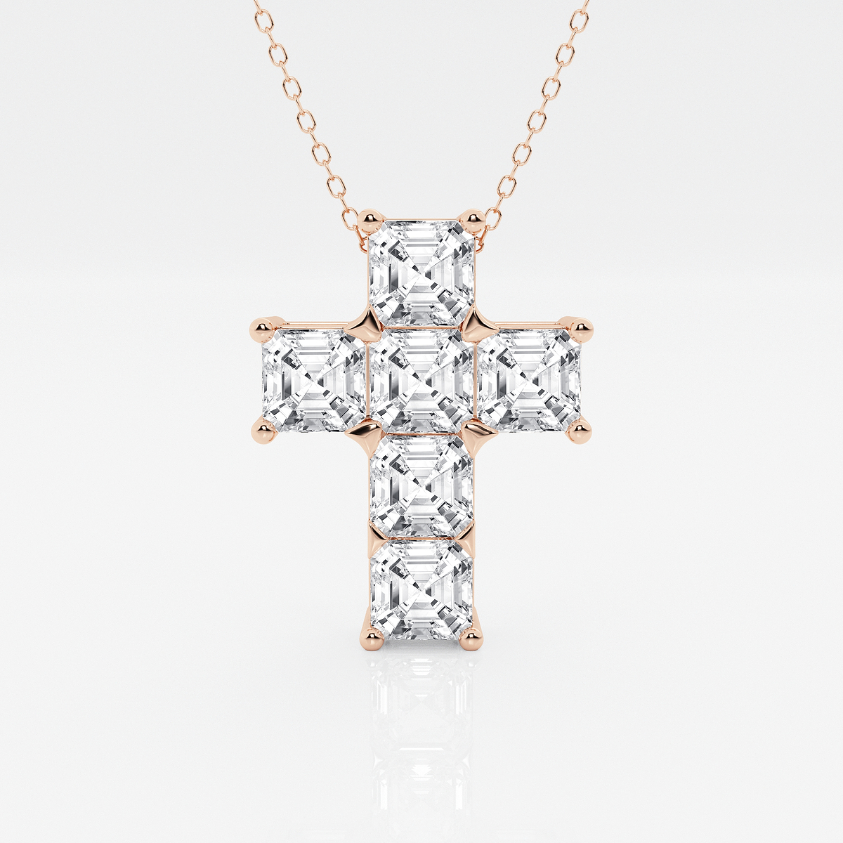 6 ctw Asscher Lab Grown Diamond Cross Pendant