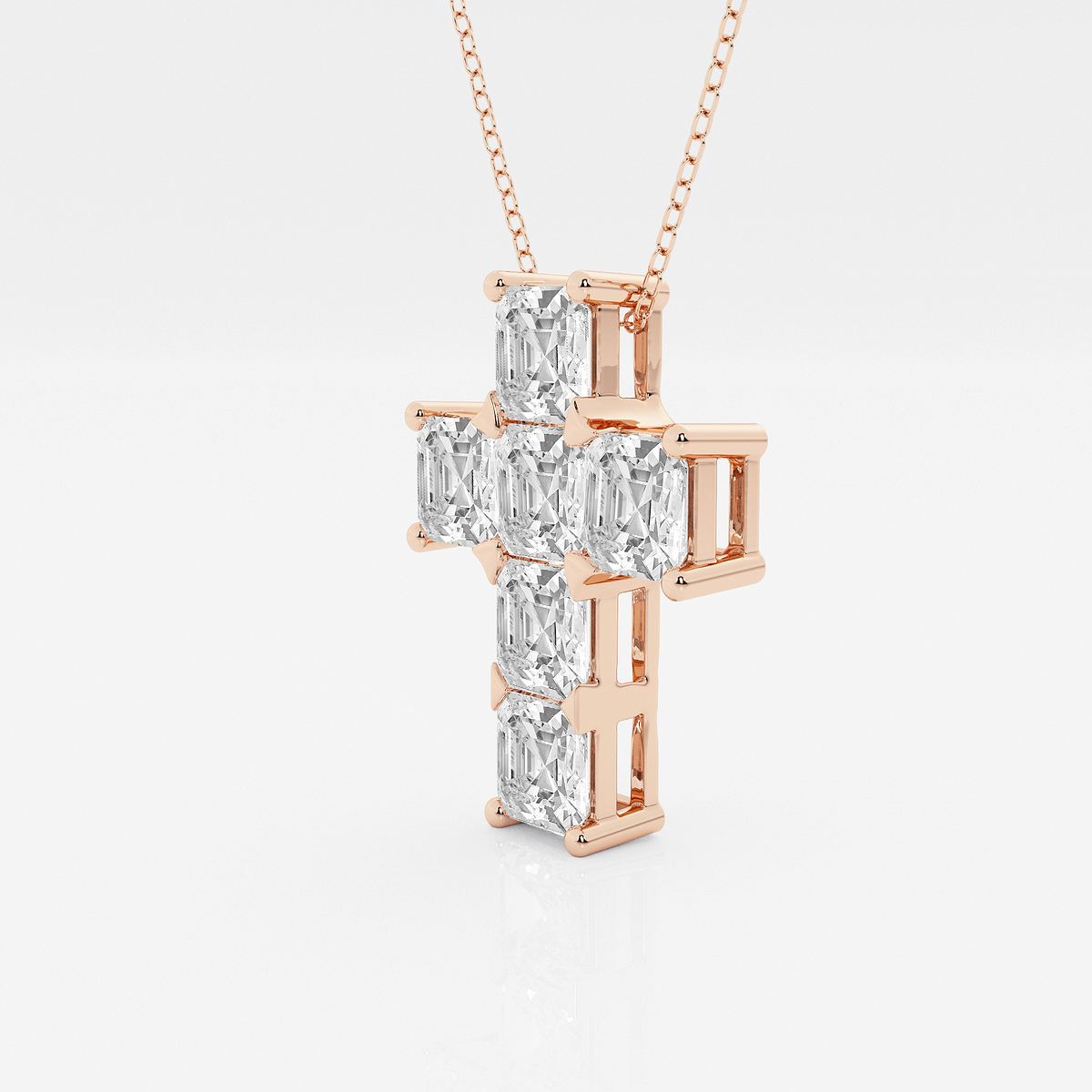 Additional Image 1 for  6 ctw Asscher Lab Grown Diamond Cross Pendant