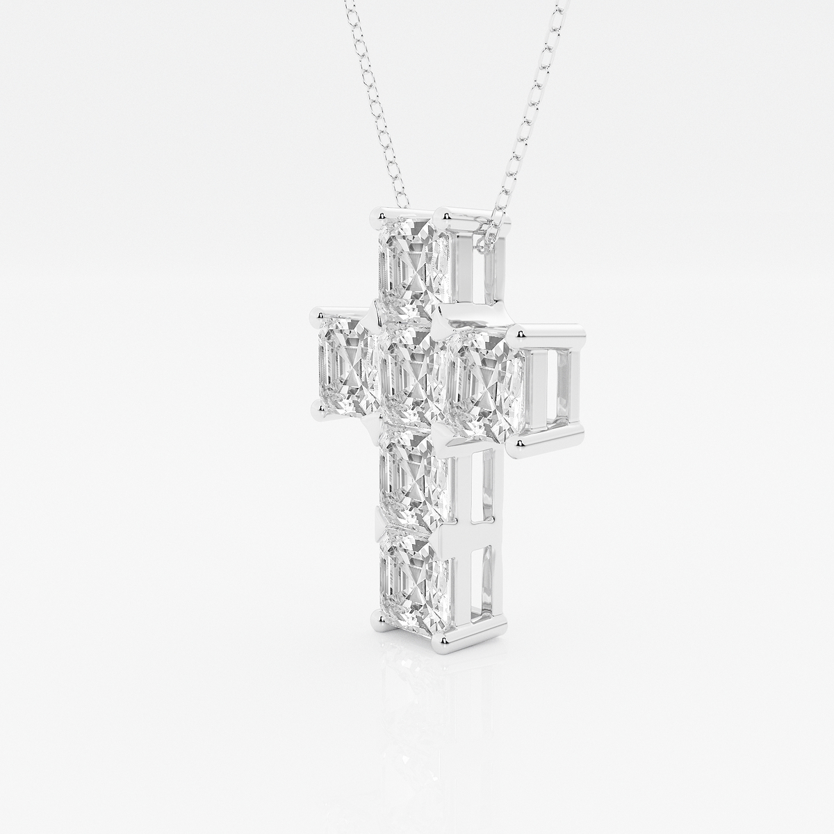 Additional Image 1 for  6 ctw Asscher Lab Grown Diamond Cross Pendant