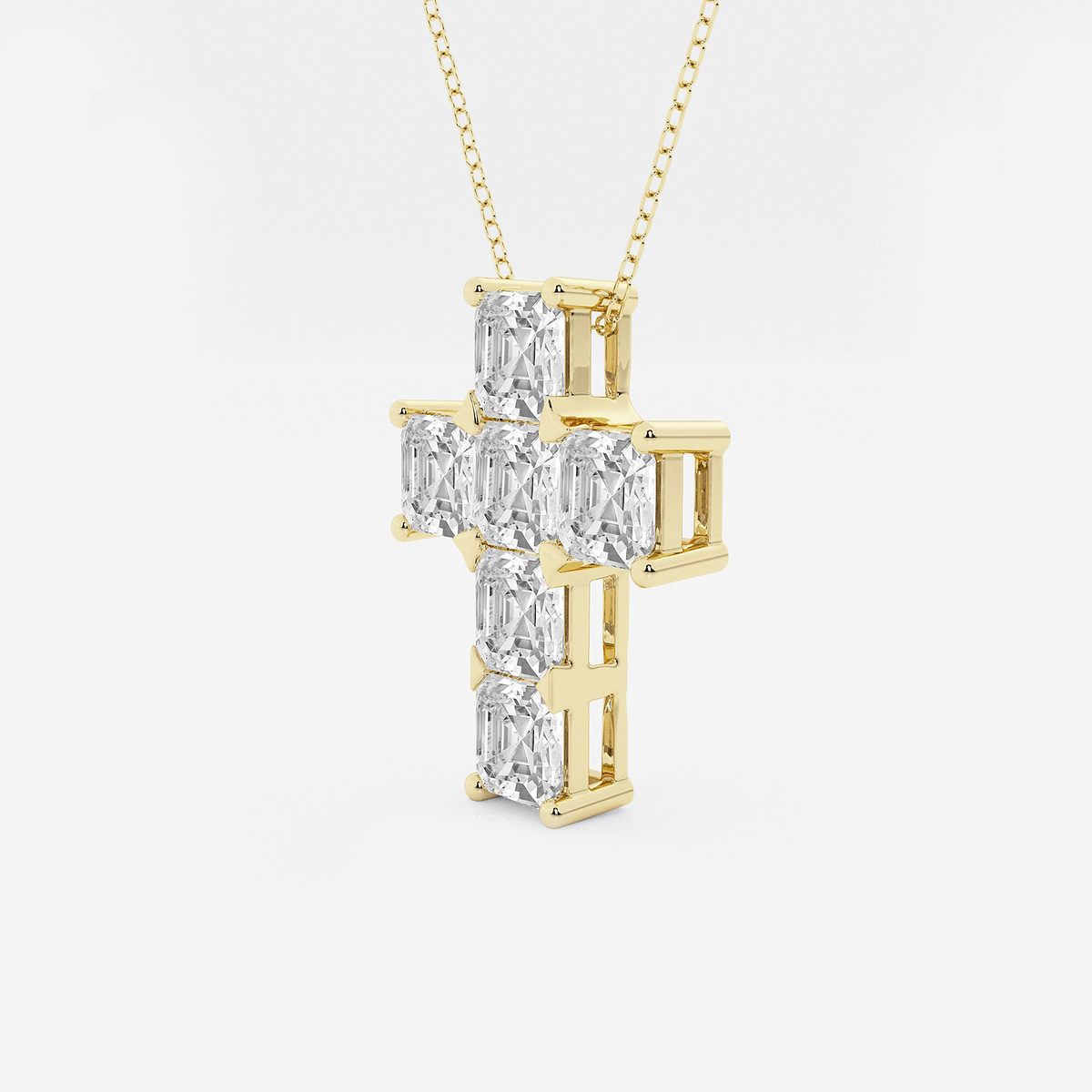 Additional Image 1 for  6 ctw Asscher Lab Grown Diamond Cross Pendant